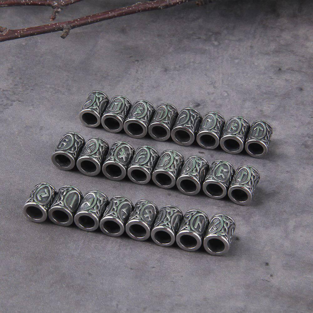 Viking Charm Beads for Hair or Beard - Stainless Steel (24pcs)