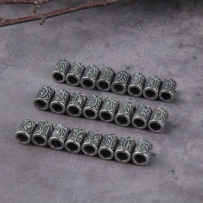 Viking Charm Beads for Hair or Beard - Stainless Steel (24pcs)