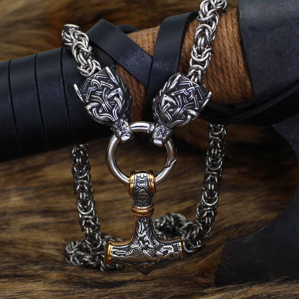 Viking Wolf's Bite King's Chain - Stainless Steel