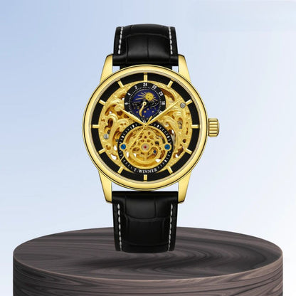 Blake | Mechanical Skeleton Watch with Moon Phase Display | 44mm