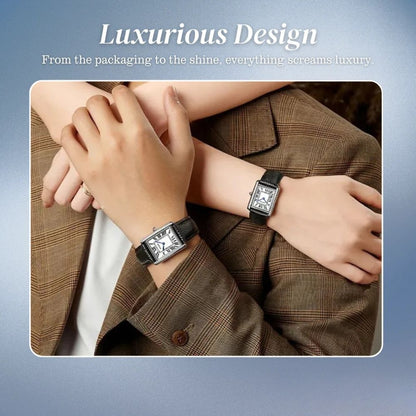 Matthew | Rectangular Men’s Watch with Silver-Tone Case