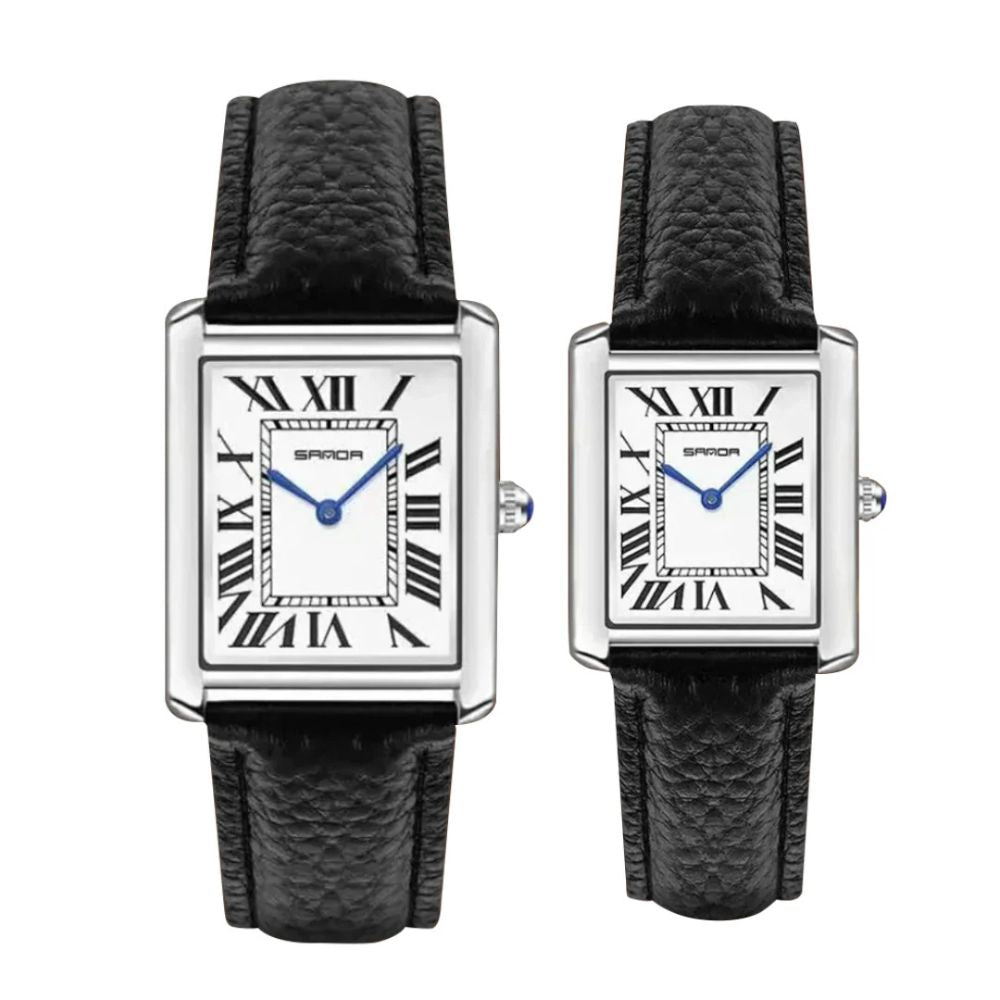 Matthew | Rectangular Men’s Watch with Silver-Tone Case
