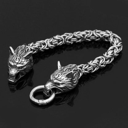 Wolf's Bite Meshed Chain Bracelet - Stainless Steel