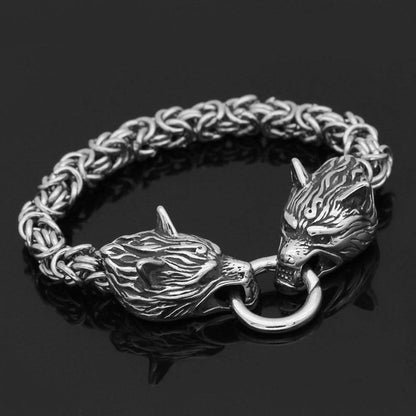 Wolf's Bite Meshed Chain Bracelet - Stainless Steel