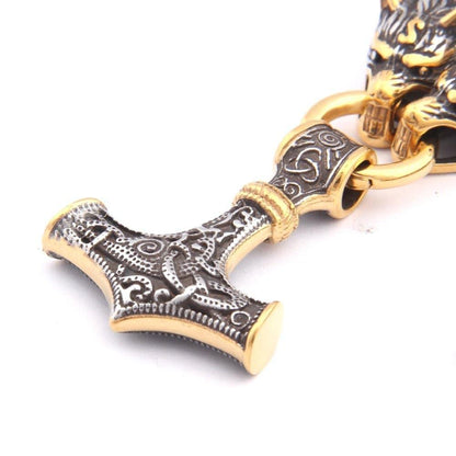 Wolf's Hoard Bite Ring Heavy Chain - Stainless Steel