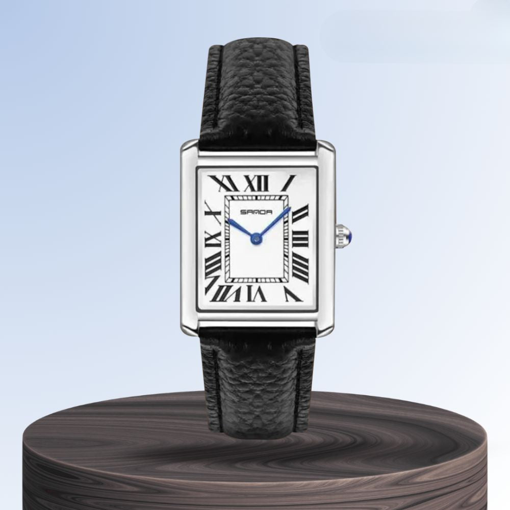 Matthew | Rectangular Men’s Watch with Silver-Tone Case