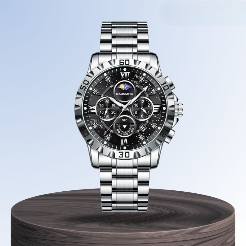 Rex | Opulent Chronograph Watch with Sleek Metal Band